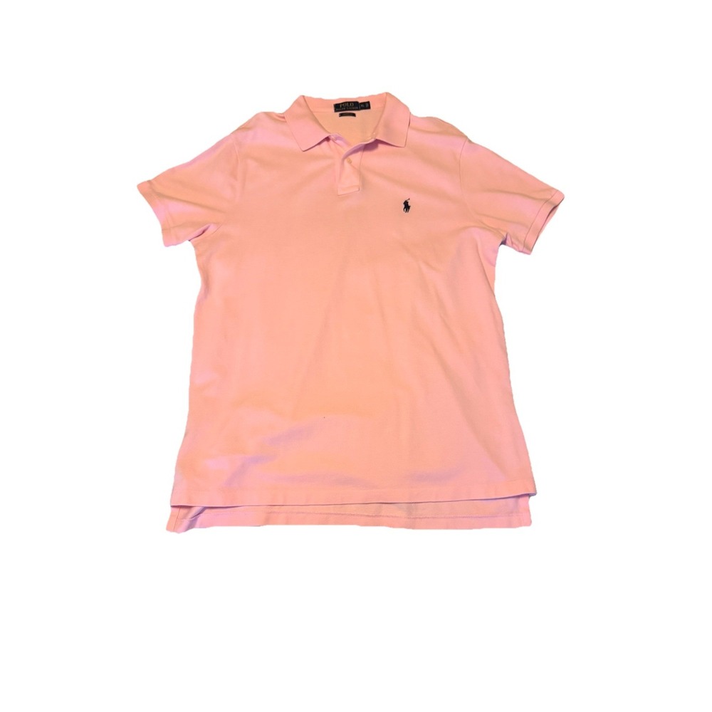 RALPH LAUREN Men's XL Pink Polo Shirt 100% Cotton Custom Fit In Excellent Cond.